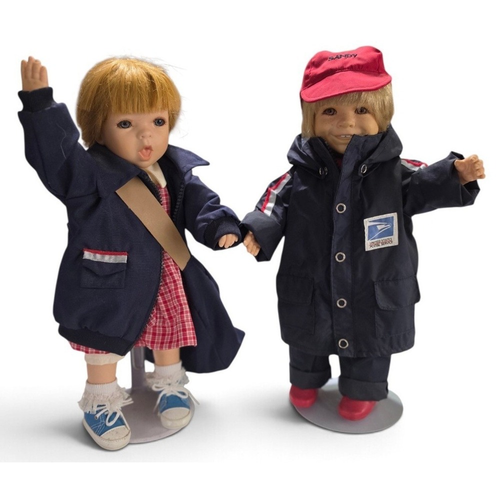 Linda Steele USPS Candi Sandy Dolls Lot 1997 1998 Postal Carrier 15in Vintage